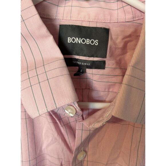 Bonobos Tailored Slim Fit Pink and Grey Plaid L - Picture 3 of 4